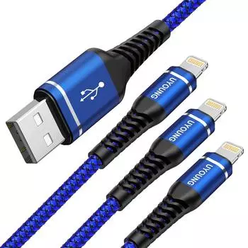 Lightning Cable 1M Set of 3 Heavy Duty Nylon Braid iPhone Charging Cable iPhone Charger USB Lighting Cord Compatible with Apple iPhone Plus iPad iPod