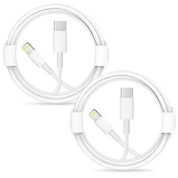 Lightning Cable 2m Set of 2 MFi Rapid Type C iPhone Charging Cord iPhone to Lightning Ultra High Speed Data Transfer [Apple Certified/PD Compatible/3A