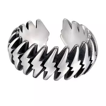Lightning Ring Male, Hip Hop Personalized Trendy Versatile Retro Vintage Vintage Ring opening adjustable