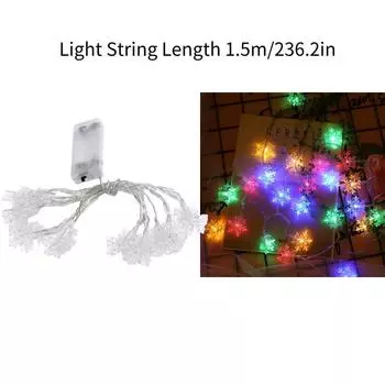 Lights Snowflake Led Battery Xmas Fairy String Light Wedding Party Garden Decor 1.5m
