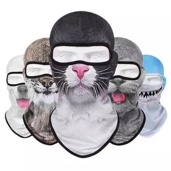 Lightweight 3D Animal Face Mask Full Face Cover Neck Gaiter Cute Animal Balaclava Cycling style 22