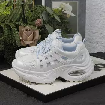 Lightweight and good-looking little dad shoes women s shoes new summer thick-soled hollowed-out sports sandals 35 синий