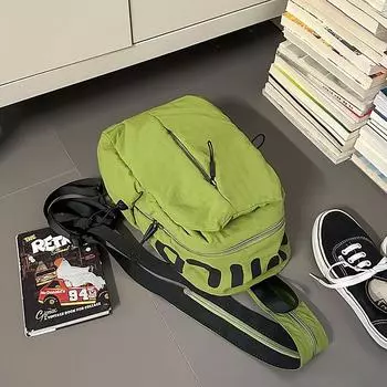 Lightweight Backpack High School Students Schoolbag Women Large Capacity Backpack Small зелёный