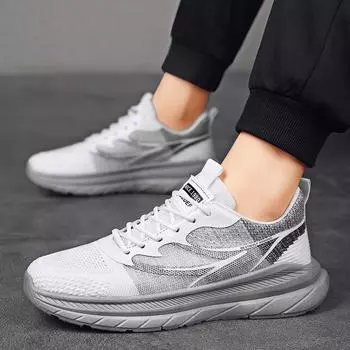 Lightweight casual shoes 2025 summer new mesh breathable sports shoes thick-soled wear-resistant versatile trend running shoes men 39