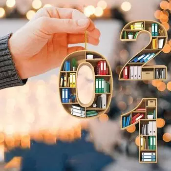 Lightweight Christmas Hanging Decor Book Shelf Design Creative Xmas Party Tree Pendant 5