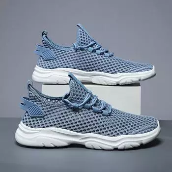 Lightweight comfortable casual shoes mesh surface breathable hollow sneakers 2024 new men s fashion soft sole fashion shoes 45
