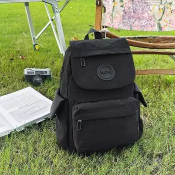 Lightweight, fashionable and large-capacity schoolbag, backpack, simple college student versatile new travel back bag чёрный
