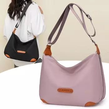 Легкая водонепроницаемая сумка из нейлоновой ткани большой вместимости женская на плечо, кроссбоди, сумка для мамы бежевый