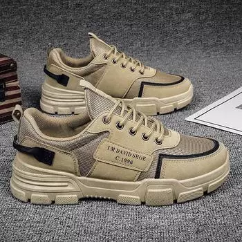 Lightweight Men s Work Shoes British Style Casual Board Shoes Comfort Man Sports Shoes Trendy Sneakers Men Boots 39 чёрный