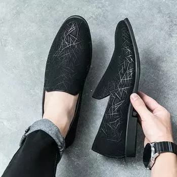 Lightweight Mens Slip on Shoes Brand Male Driving Flats Luxury All-match Leather Fashion Casual Shoes Men New Loafers Shoes Man 38 чёрный