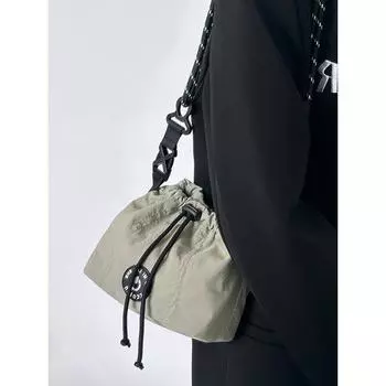 Легкая, нейтральная ветрозащитная сумка через плечо с небольшим наконечником, новая, милая и классная сумка-ведро для отдыха, сумка для мобильного телефона