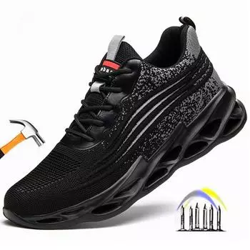 Lightweight Safety Shoes Steel Toe Boots Man Anti Puncture Work Safety Sneakers Anti-piercing Construction Shoes Husband Gift 37