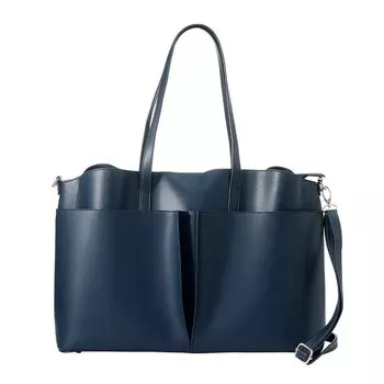 Lightweight Synthetic Leather Visiting Bag Tote Shoulder Nursing Care Navy 1148333A [Nursery] 2-Way