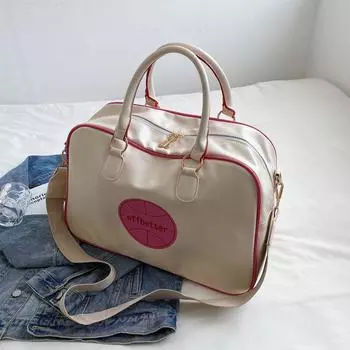 Lightweight Women s Bag Spring/Summer 2025 New South korea INS Sports Fitness Travel Handbag All-Matching Shopping Bag Beige White