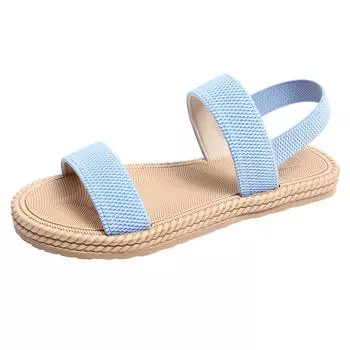 Lightweight Women s Flat Sandals Summer Fashion Elastic Band Roman Sandals Woman Comfortable Non Slip Beach Sandalias Mujer 36