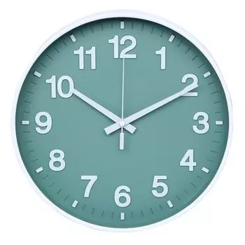 Lihchf Настенные Часы с Непрерывной Секундной Стрелкой 3D Скандинавские Настенные Часы Часы, Радиоуправляемые Часы, Тихие, Стрелочные, Циферблат, Стильные, D30x3см, Настенные, зелёный