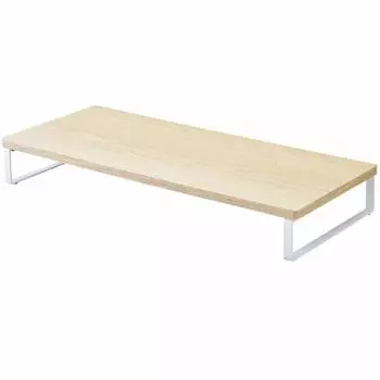 Lihitlab Computer Stand Monitor Stand Wood Grain MDF Desk Stand Standard Natural Width 59 x Depth 25 x Height 8cm Load Capacity 15kg A8001-35