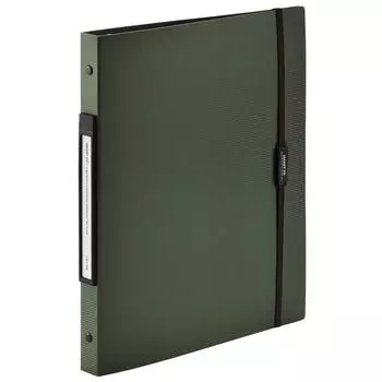 Lihitlove File Clear Book A4 30 Holes Replaceable 2 Type Pockets Olive N7520-22