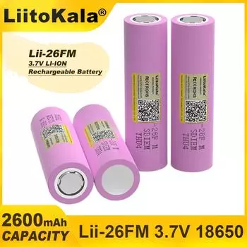 LiitoKala 3.7V 18650 2600mAh ICR18650-26FM литиевая батарея перезаряжаемая батарея для электроинструмента 1PCS