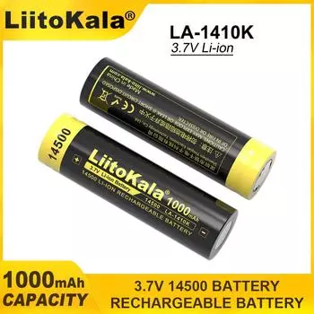 LiitoKala LA-1410K 14500 1000mAh 3.7V Rechargeable Battery Recarregavel Lithium ion Battery For Remote control,electric fan,GamePad 1PCS