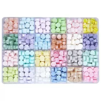 LILA Sealing Stamp 24 Colors with Wax Sealing Mixed Colors Color Wax, Case, Beads, Wax, (B.Pastel MIX)