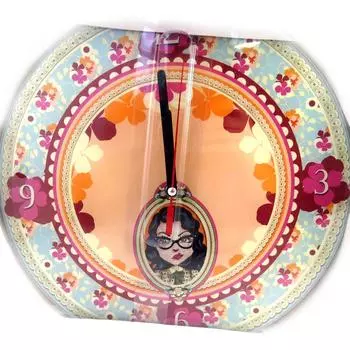 Lili Petrol [M3366] - Часы настенные Lili Petrol оранжево-зелёные (Джуд) - 30 см