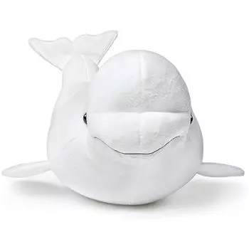 lilizzhoumax Beluga Plush Toy Реалистичная мягкая игрушка Глубоководная рыба Мягкая игрушка Кит Морская мягкая игрушка Акула Мягкая игрушка Подарок для мальчиков и девочек Мягкий пушистый белый
