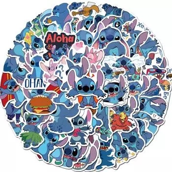 Lilo Stitch 50pcs Stickers Waterproof Diy Laptop Skateboard Bike Decals Luggage 50pcs