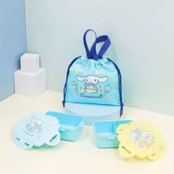Lilpang Cinnamoroll набор из 2-х ярусных ланч-боксов с отверстиями, разноцветные, 1 набор, популярный персонаж в Корее