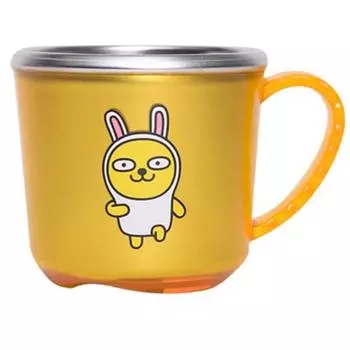 Lilpang Kakao Friends прозрачная нескользящая чашка из нержавеющей стали, большая, однотонная, 1 шт., Популярные корейские товары для родителей