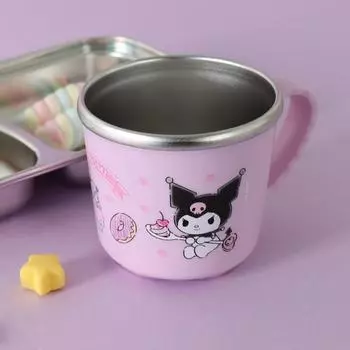 Lilpang Kuromi Чашка из нержавеющей стали с нескользящей ручкой, 250 мл, разные цвета, 1 шт.