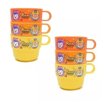Lilpang Pororo, набор чашек с новой ручкой, 3 предмета, разные цвета, 2 комплекта