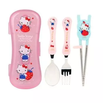 Lilpang Sanrio Hello Kitty Extreme из нержавеющей стали Lilpang палочки для еды + ложка + вилка + чехол, популярный персонаж в Корее