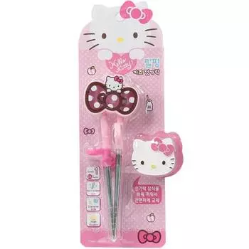 Lilpang Sanrio Hello Kitty, палочки для еды из нержавеющей стали с коррекцией изменений, уровень 1, разные цвета, 1 шт., популярная корейская посуда