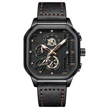 Liluoke Мужские часы Светящиеся водонепроницаемые кварцевые часы Мужские часы