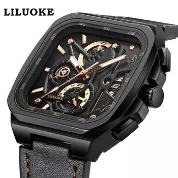 Liluoke Watch Мужские часы Night Glow Водонепроницаемые мужские часы Квадратные мужские часы премиум-класса