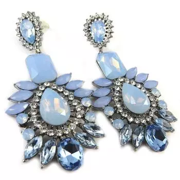 Lily-Crystal [P0216] - Дизайнерские серьги Sissi с перламутровым синим цветом