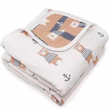 LILY CUPS Gauze Blanket Toddler Blanket Nursery Baby Towel Blanket Nap Baby Baby Gift 6-layer (L (Toddler), White) белый