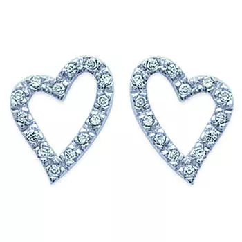 Lily s Treasures [E0260] - Серебряные серьги Love Desire , серебристо-белые - 13x16 мм