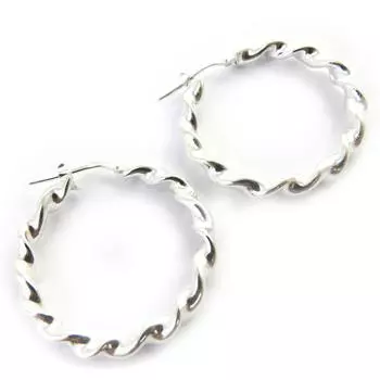 Lily s Treasures [M8990] - Серебряные серьги-кольца Twists 3 см 4 мм