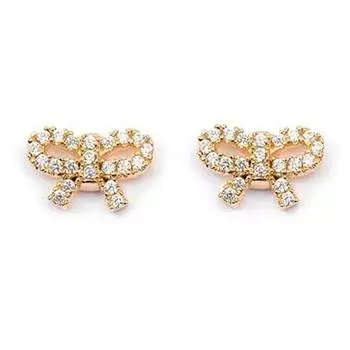 Lily s Treasures [M9454] - Позолоченные серьги Романтический узел золотисто-белого цвета - 9x6 мм