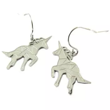 Lily s Treasures [Q1020] - Серебряные дизайнерские серьги Unicorn My Unicorn - 23x18 мм