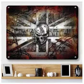 Lily s Treasures [Q9189] - Жестяная табличка в стиле ретро Королевство кованого железа , металлический штекер - 40x30 см серый