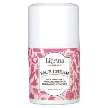 Lilyana Naturals, Крем для лица, роза и гранат, 1,7 унции (48 г)