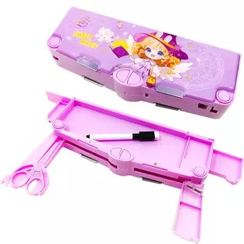 LilyBeauty Multifunctional Pencil Case for Girls and Comes with Safety Pencil Perfect Gift for Kids Pop-up Boys, Scissors, Sharpener, Whiteboard,