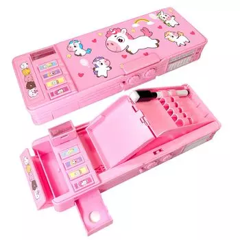 Lilybeauty Pencil Pencil Elementary School Password Pencil Sharpener Cute Case, Case, Students, Girls, Boys, Двустороннее открытие, Многофункциональный,