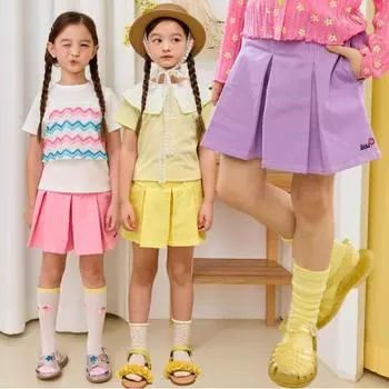 [lilypuri] Брюки-кюлоты с имитацией складок, 3 цвета Pink/130