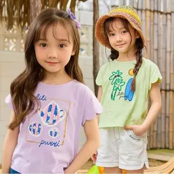 [lilypuri] Футболка CuTie Summer 2color limes/110