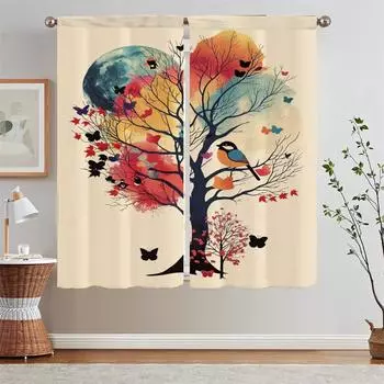 Lim Heng Swee Шторы для спальни 2 шт. Подхваты для штор из бисера Современные шторы для гостиной Затемняющие щупальца Разделительная штора W50xH70cmx2pcs-CL