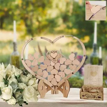 limande Свадебные капли Капли Публичная церемония Приветственная доска Свидетельство о браке с 80 фишками в форме сердца